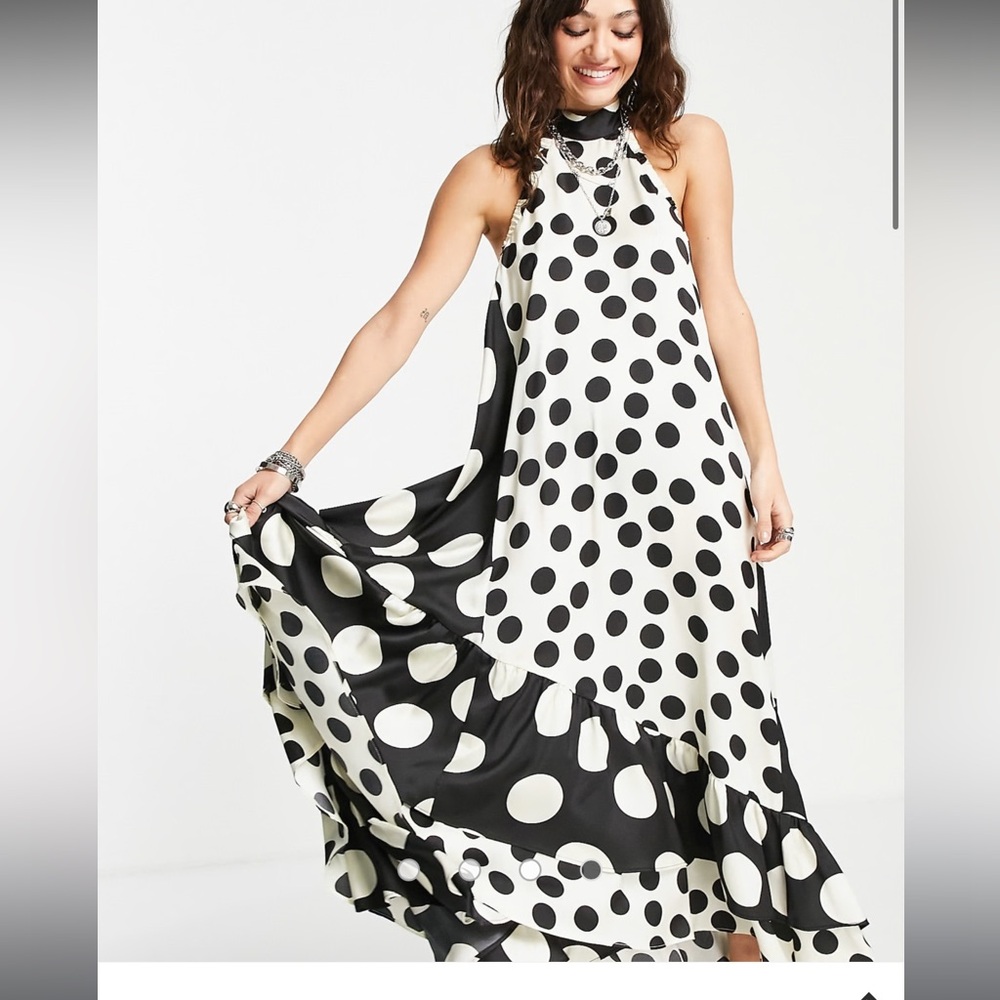 Topshop Polka Dot Midaxi Dress